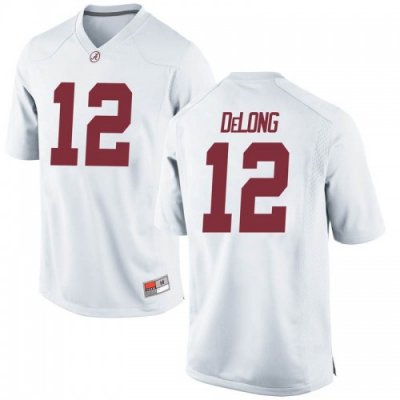 Youth Alabama Crimson Tide #12 Skyler DeLong White Replica NCAA College Football Jersey 2403SCQS6